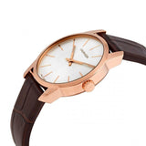  Shop Authentic Calvin Klein City White Mother of Pearl Dial Brown Leather Strap Watch for Women - K2G23620 - Luxxuri