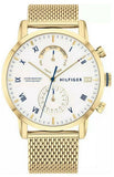 Shop Authentic Tommy Hilfiger Kane White Dial Gold Mesh Bracelet Watch for Men - 1710403 - Luxxuri