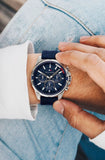  Shop Authentic Tommy Hilfiger Mason Blue Dial Blue Rubber Strap Watch for Men - 1791791 - Luxxuri