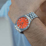  Shop Authentic Citizen x Pantone Automatic Blazing Red Dial Silver Steel Strap Watch For Men - NJ0158-89W - Luxxuri