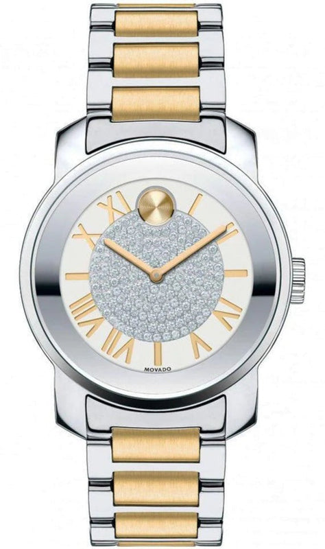  Shop Authentic Movado Bold Silver Dial Two Tone Steel Strap Watch For Women - 3600256 - Luxxuri