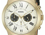  Shop Authentic Fossil Grant Chronograph White Dial Black Leather Strap Watch for Men - FS5272 - Luxxuri
