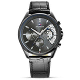  Shop Authentic Tommy Hilfiger Baker Chronograph Black Dial Black Leather Strap Watch For Men  - 1710452 - Luxxuri