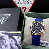  Shop Authentic Guess Analog Quartz Blue Dial Blue Rubber Strap Watch For Women - W0562L3 - Luxxuri