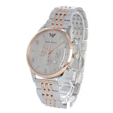  Shop Authentic Emporio Armani Classic Silver Dial Two Tone Steel Strap Watch For Men - AR1839 - Luxxuri