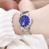  Shop Authentic Bulova Crystal Collection Blue Mother of Pearl Dial Silver Steel Strap Watch for Women - 96L238 - Luxxuri