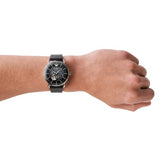  Shop Authentic Emporio Armani Meccanico Skeleton Black Dial Black Leather Strap Watch For Men - AR60026 - Luxxuri