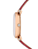  Shop Authentic Swarovski Crystalline Wonder Silver Dial Red Leather Strap Watch for Women - 5656905 - Luxxuri