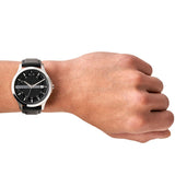 Shop Authentic Armani Exchange Hampton Chronograph Black Dial Black Leather Strap Watch For Men - AX2101 - Luxxuri
