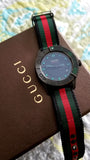  Shop Authentic Gucci G Timeless Sport Black Dial Two Tone NATO Strap Watch For Men - YA126229 - Luxxuri