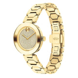  Shop Authentic Movado Bold Crystal Gold Dial Gold Steel Strap Watch For Women - 3600492 - Luxxuri