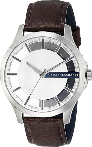  Shop Authentic Armani Exchange Hampton Chronograph White Dial Brown Leather Strap Watch For Men - AX2187 - Luxxuri