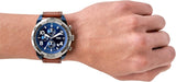  Shop Authentic Fossil Bronson Chronograph Luggage Blue Dial Brown Leather Strap Watch for Men - FS5829 - Luxxuri