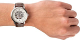  Shop Authentic Fossil Neutra Automatic Skeleton White Dial Brown Leather Strap Watch for Men - ME3184 - Luxxuri