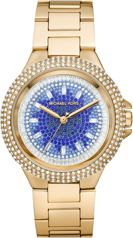  Shop Authentic Michael Kors Camille Analog Blue Dial Gold Steel Strap Watch For Women - MK7341 - Luxxuri