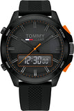  Shop Authentic Tommy Hilfiger Jeans Analog Black Dial Black Silicone Strap Watch For Men - 1791763 - Luxxuri