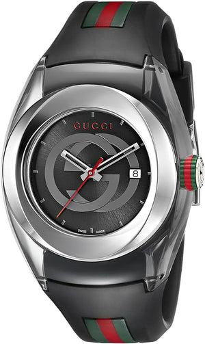  Shop Authentic Gucci Sync Quartz Black Dial Black Rubber Strap Watch For Men - YA137301 - Luxxuri