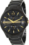  Shop Authentic Armani Exchange Hampton Chronograph Black Dial Black Steel Strap Watch For Men - AX2121 - Luxxuri