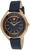  Shop Authentic Swarovski Crystalline Aura Blue Dial Blue Leather Strap Watch for Women - 5519447 - Luxxuri