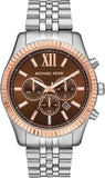  Shop Authentic Michael Kors Lexington Chronograph Brown Dial Silver Steel Strap Watch For Men - MK8732 - Luxxuri