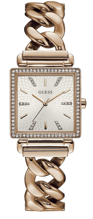 Shop Authentic Guess Vanity Diamonds Silver Dial Gold Steel Strap Watch for Women - W1030L4 - Luxxuri