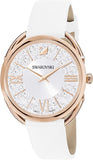  Shop Authentic Swarovski Crystalline Glam Silver Dial White Leather Strap Watch for Women - 5452459 - Luxxuri