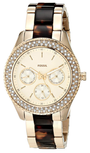  Shop Authentic Fossil Stella Multifunction Gold Dial Two Tone Steel Strap Watch for Women - ES4756 - Luxxuri