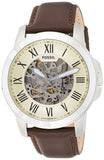  Shop Authentic Fossil Grant Automatic White Dial Brown Leather Strap Watch for Men - ME3052 - Luxxuri