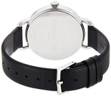  Shop Authentic Calvin Klein Even Silver Black Leather Strap Watch for Women - K7B231C6 - Luxxuri
