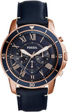  Shop Authentic Fossil Grant Sport Chronograph Blue Dial Blue Leather Strap Watch for Men - FS5237 - Luxxuri
