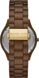  Shop Authentic Michael Kors Slim Runway Brown Dial Brown Steel Strap Watch For Women - MK4508 - Luxxuri