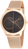  Shop Authentic Calvin Klein Minimal Black Dial Rose Gold Mesh Bracelet Watch for Men - K3M21621 - Luxxuri