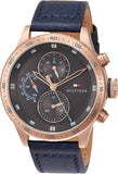  Shop Authentic Tommy Hilfiger Trent Chronograph Grey Dial Black Leather Strap Watch For Men - 1791808 - Luxxuri