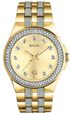  Shop Authentic Bulova Crystal Collection Champagne Dial Two Tone Steel Strap Watch for Women - 98B174 - Luxxuri