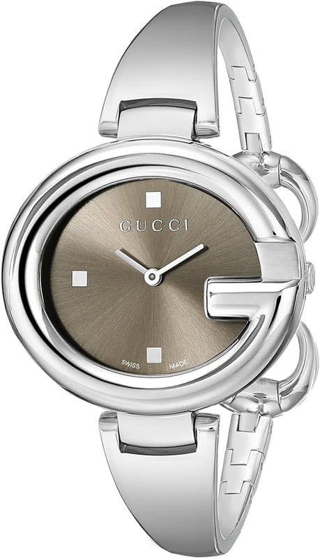  Shop Authentic Gucci Guccissima Brown Dial Silver Steel Strap Watch For Women - YA134302 - Luxxuri