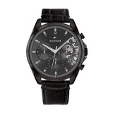  Shop Authentic Tommy Hilfiger Baker Chronograph Black Dial Black Leather Strap Watch For Men  - 1710452 - Luxxuri