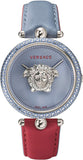  Shop Authentic Versace Palazzo Empire Blue Dial Blue & Red Leather Strap Watch for Women - VCO070017 - Luxxuri