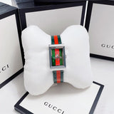  Shop Authentic Gucci G Frame Quartz Green & Red Mother of Pearl Dial Multicolor Leather Strap Watch For Women - YA147408 - Luxxuri