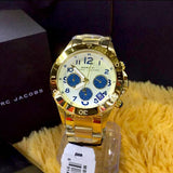  Shop Authentic Marc Jacobs Rock Metal Chronograph Gold Dial Gold Steel Strap Watch for Men - MBM3158 - Luxxuri