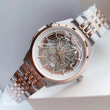  Shop Authentic Emporio Armani Meccanico White Dial Two Tone Stainless Steel Watch For Men - AR60002 - Luxxuri