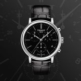  Shop Authentic Tissot Carson Premium Chronograph Black Dial Black Leather Strap Watch For Men - T122.417.16.051.00 - Luxxuri