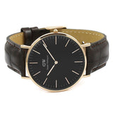  Shop Authentic Daniel Wellington Classic York Black Dial Brown Leather Strap Watch For Men - DW00100128 - Luxxuri