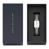  Shop Authentic Daniel Wellington Quadro Sterling White Dial Silver Mesh Strap Watch For Women - DW00100438 - Luxxuri