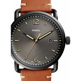  Shop Authentic Fossil Commuter Three Hand Date Black Dial Brown Leather Strap Watch for Men - FS5276 - Luxxuri