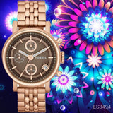  Shop Authentic Fossil Boyfriend Chronograph Brown Dial Rose Gold Steel Strap Watch for Women - ES3494 - Luxxuri