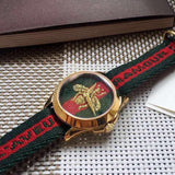 Shop Authentic Gucci Le Marche des Merveilles Green & Red Dial Green & Red NATO Strap Unisex Watch - YA126487 - Luxxuri
