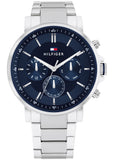  Shop Authentic Tommy Hilfiger Tyson Chronograph Blue Dial Silver Steel Strap Watch For Men - 1710588 - Luxxuri