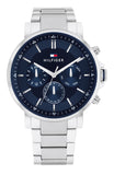 Shop Authentic Tommy Hilfiger Tyson Chronograph Blue Dial Silver Steel Strap Watch For Men - 1710588 - Luxxuri
