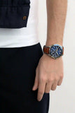  Shop Authentic Fossil Garrett Chronograph Blue Dial Brown Leather Strap Watch for Men - FS5625 - Luxxuri