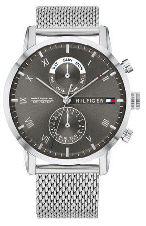  Shop Authentic Tommy Hilfiger Kane Black Dial Silver Mesh Bracelet Watch for Men - 1710402 - Luxxuri